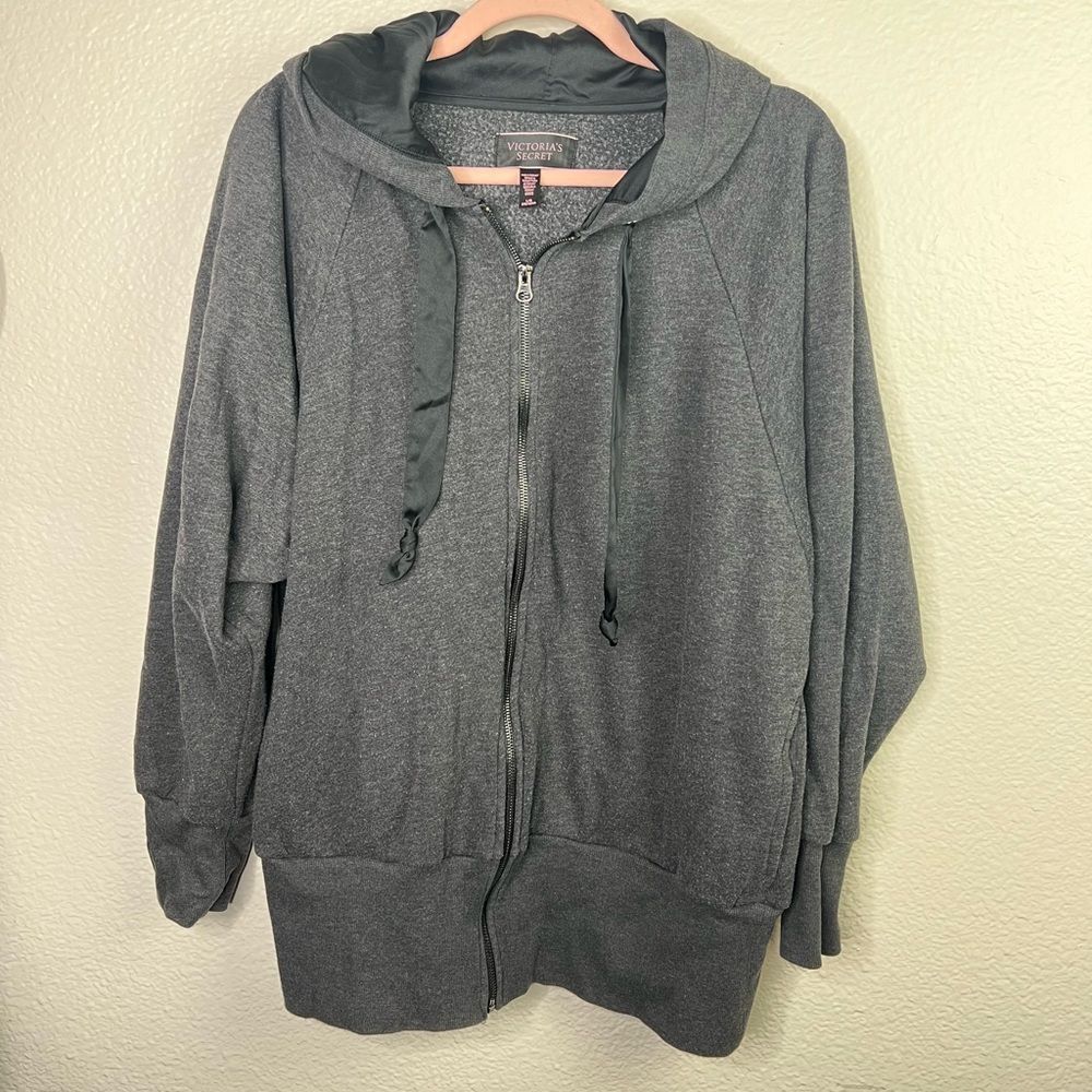 Victoria Secret grey zipper hoodie size Large